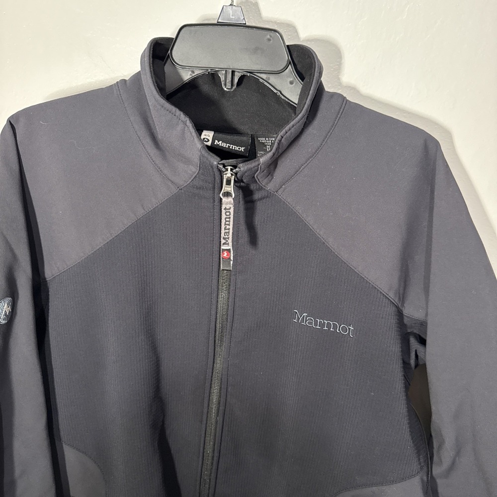 Marmot Mens Gore Windstopper Softshell Jacket Black & Gray Full Zip Medium M - Picture 8 of 9
